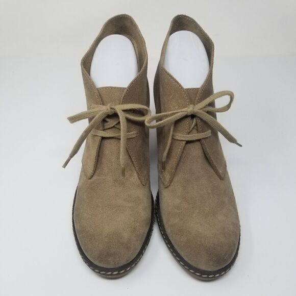 J CREW DARK TAN SUEDE with WEDGE HEEL. SIZE 10 - Picture 4 of 12